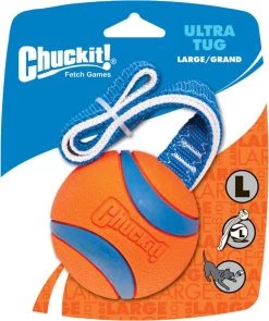 Chuckit! Chuckit Ultra Tug – Hondenspeelgoed - Blauw/Oranje – Large - ø 7 Cm