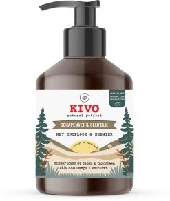Kivo Petfood - Supplement Schapenvet & Olijfolie, Knoflook & Zeewier 500ml - Ondersteund Bij Haaruitval En Het Beschermen Van Darmflora, Skelet En Gebitsvorming - Helpt Bij Tegen Gaan: Wormen, Vlooien, Muggen En Teken
