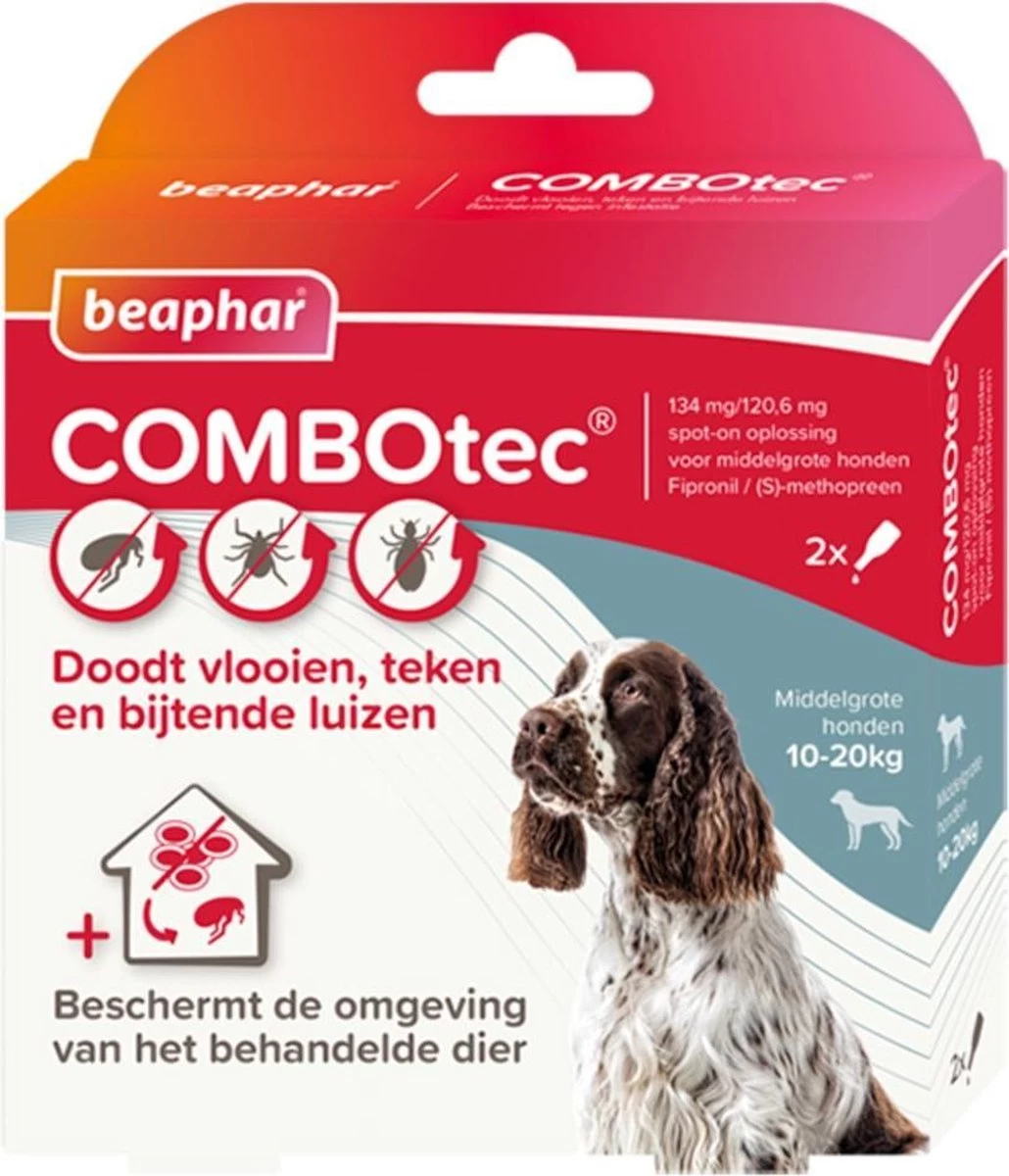 Beaphar Combotec Anti Vlooien En Teken Druppels Hond 10-20 Kg 2 Pipetten