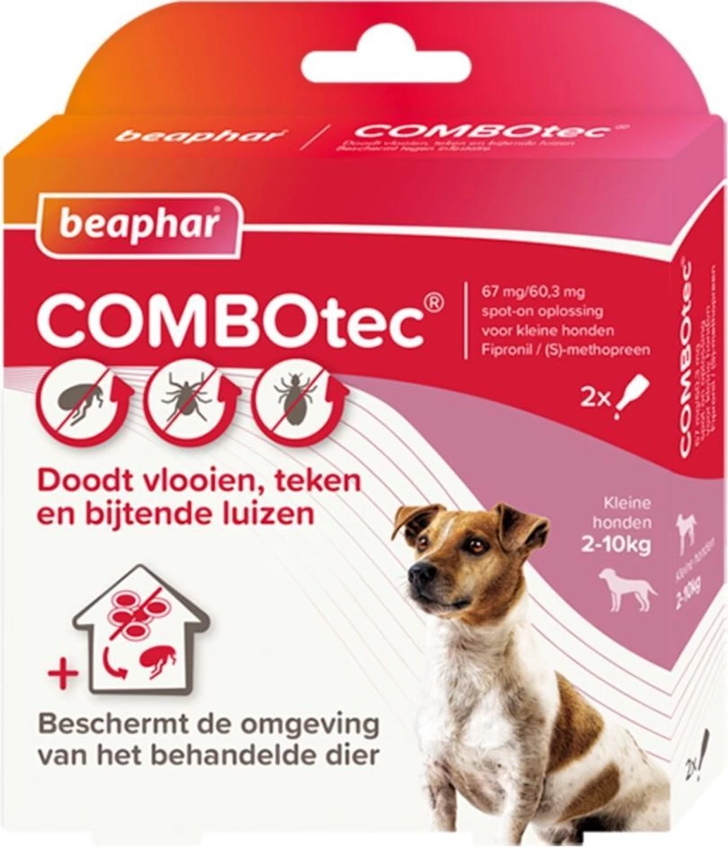 Beaphar Combotec Anti Vlooien En Teken Druppels Hond 2-10 Kg 2 Pipetten