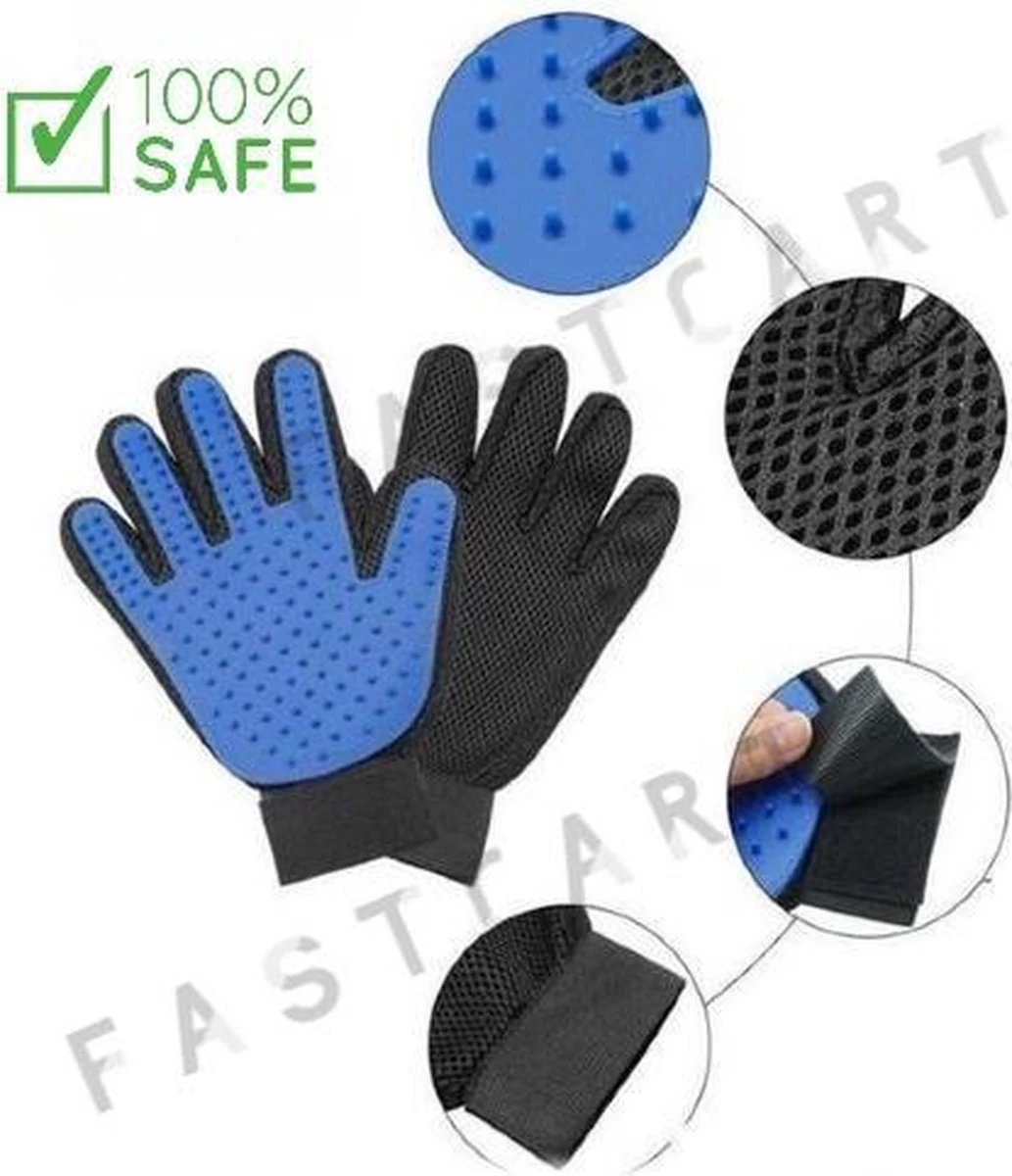 Merkloos Vachtverzorgingshandschoen - Afbeelding 3