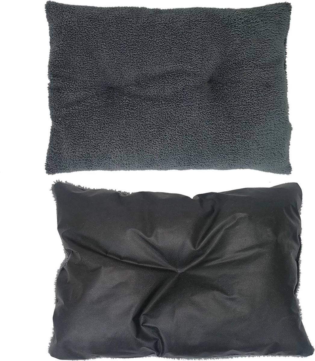 Pochon Pet - Hondenkussen - 70 X 50 Cm - Donkergrijs - Pluche - L - Afbeelding 2