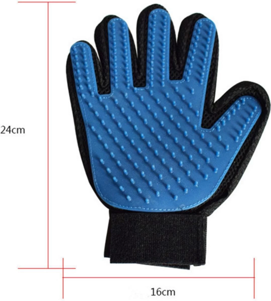 Vacht Verzorgingsborstel Voor Huisdieren - Blauw - LimitedDeals - Voor Honden Katten Konijnen Paarden - Tevens Massage Handschoen Voor Dieren! - Goed Voor De Verzorging Van De Vacht - Afbeelding 2