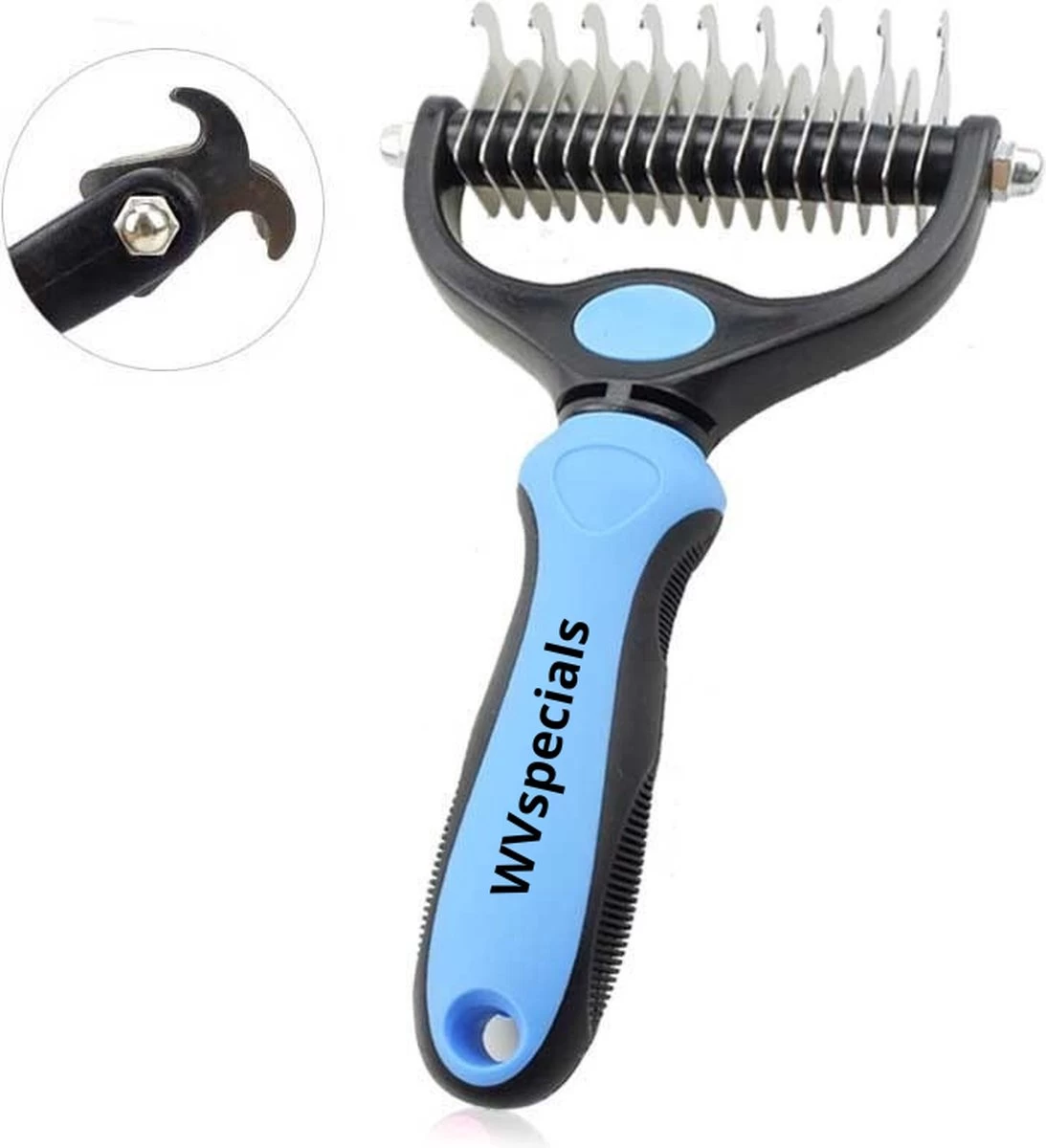 Professionele 2-Zijdige Ondervacht Kam Voor Hond En Kat – Hondenborstel – Kattenborstel - Hondenkam –Anti Klit - Haarverwijderaar Voor Huisdieren - Pijnloos - – Klittenkam – Verwijdert Klitten – Voorkomt Haaruitval – Black Friday - Sinterklaas - Afbeelding 3