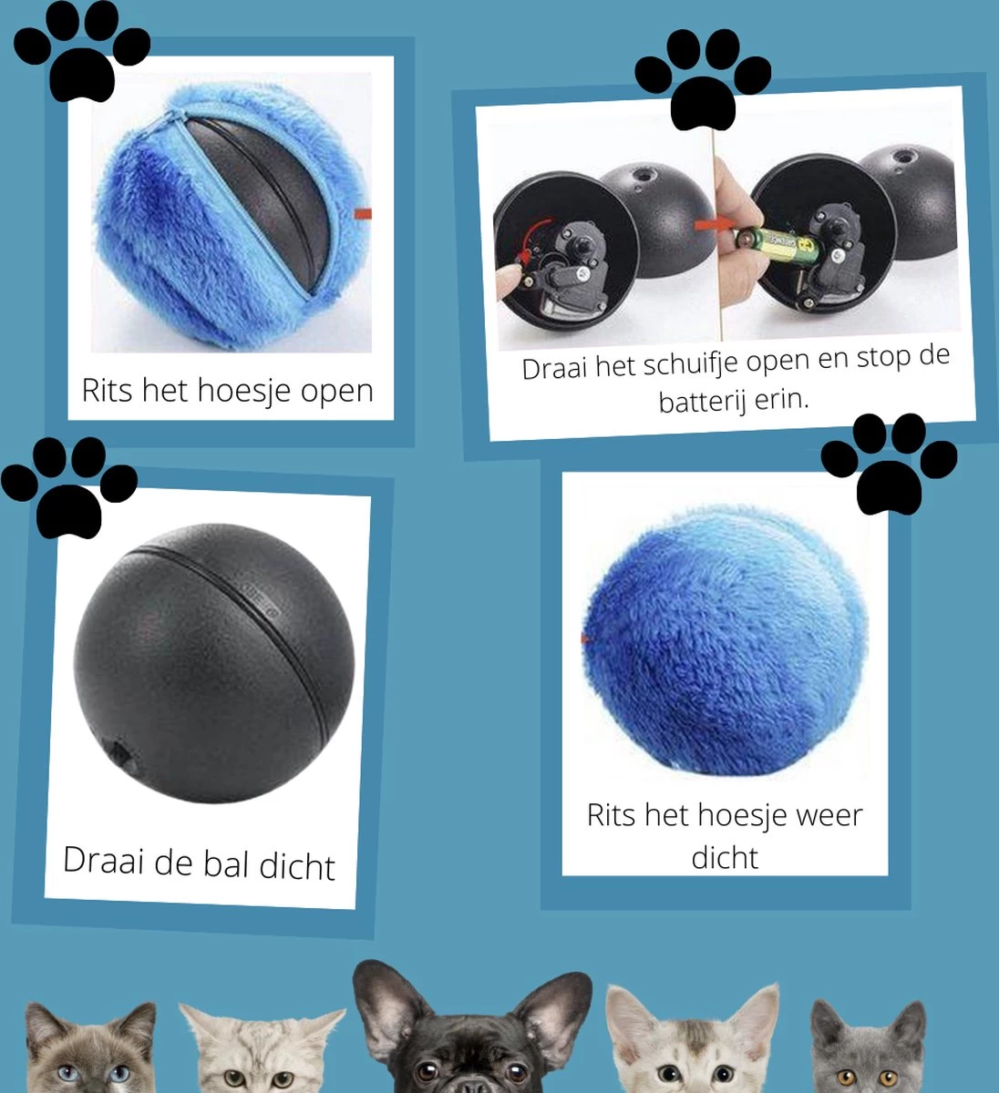 Merkloos Magic Roller Ball – Honden Speelgoed – Kattenspeeltjes - Honden Speeltjes - Kattenspeelgoed - INCLUSIEF BATTERIJ - Afbeelding 7