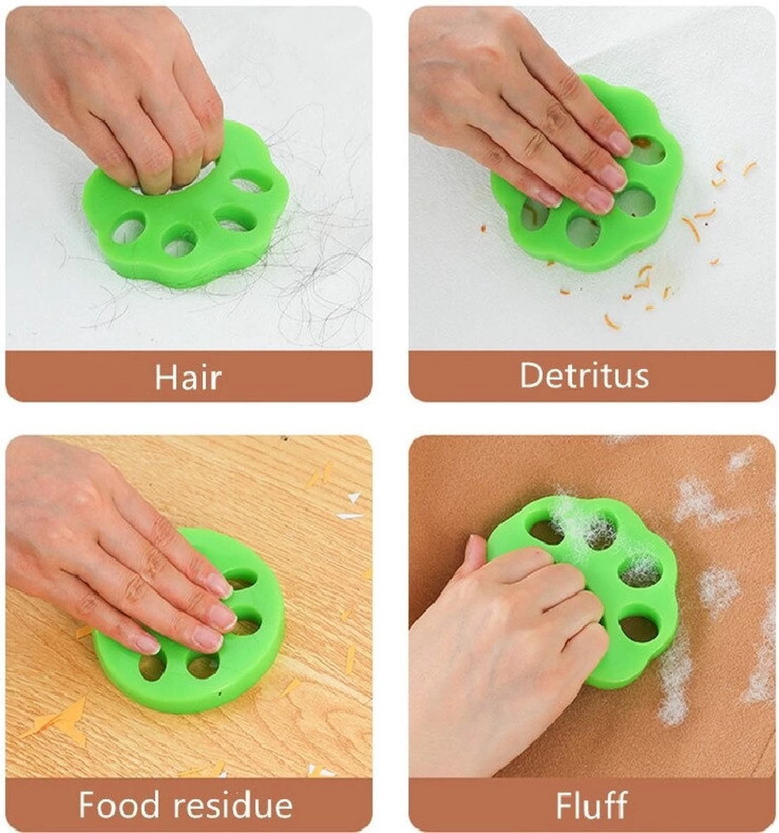 Merkloos Wasmachine Herbruikbare Haarverwijderaar - Huisdierhaar Verwijderaar - Anti Haren - Accessoires Wasmachine - Groen - 1 Stuks - Afbeelding 6