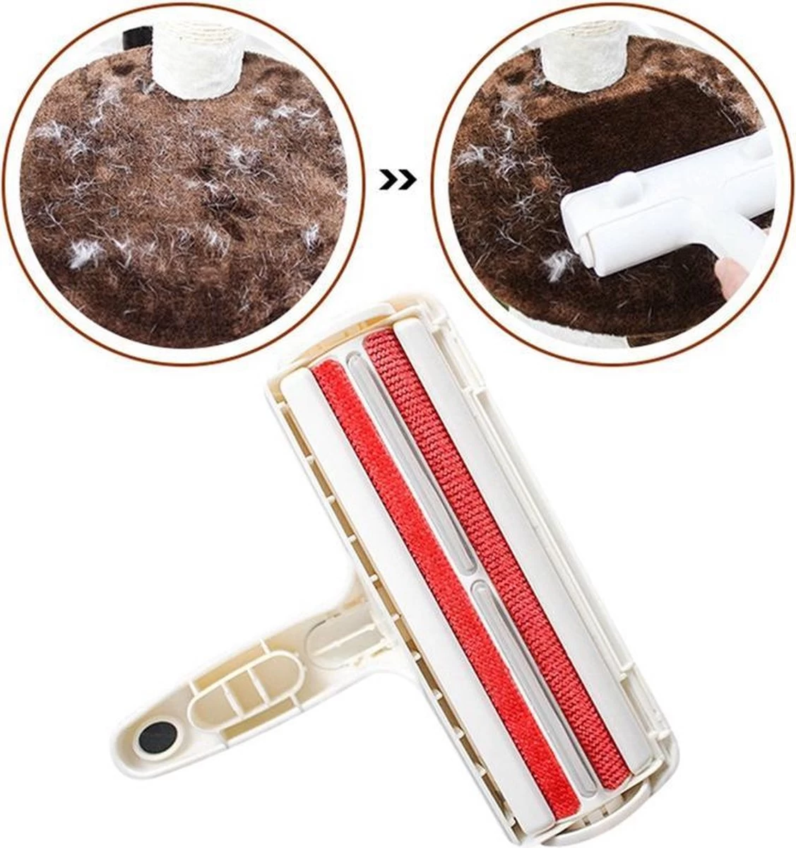 Merkloos Hoogwaardige Huisdierhaar Verwijderaar - Beste Oplossing Tegen Huisdierharen - Hondenhaar Verwijderaar - Kattenhaar Verwijderaar - Pluizenborstel - Haren Verwijderen - Ontharingsborstel - Haarvanger - Wit - Afbeelding 6