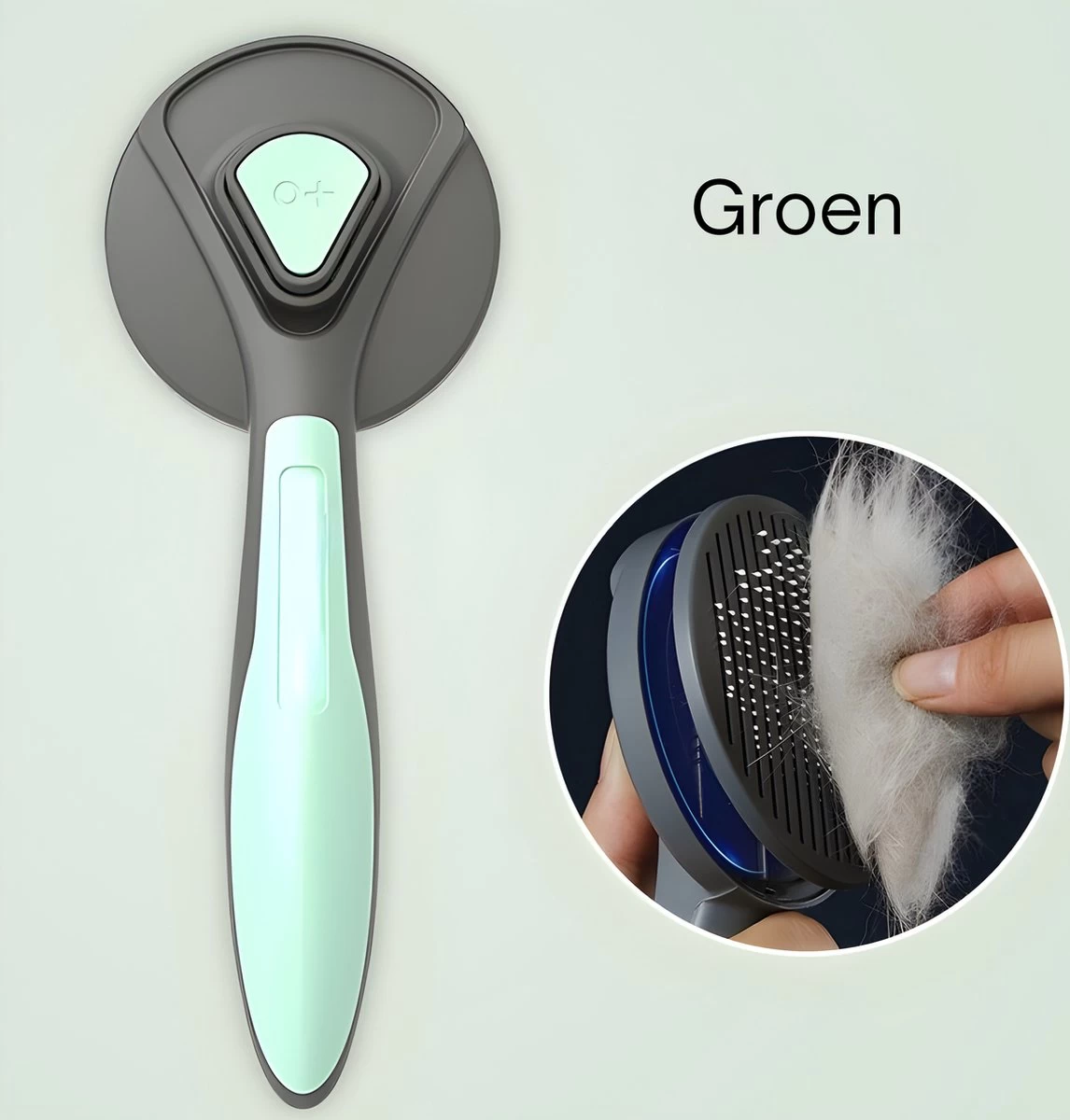 Pakeway T9 - Kattenborstel - Zelfreinigende Kattenkam - Groen - Massageborstel - 19,3 Cm