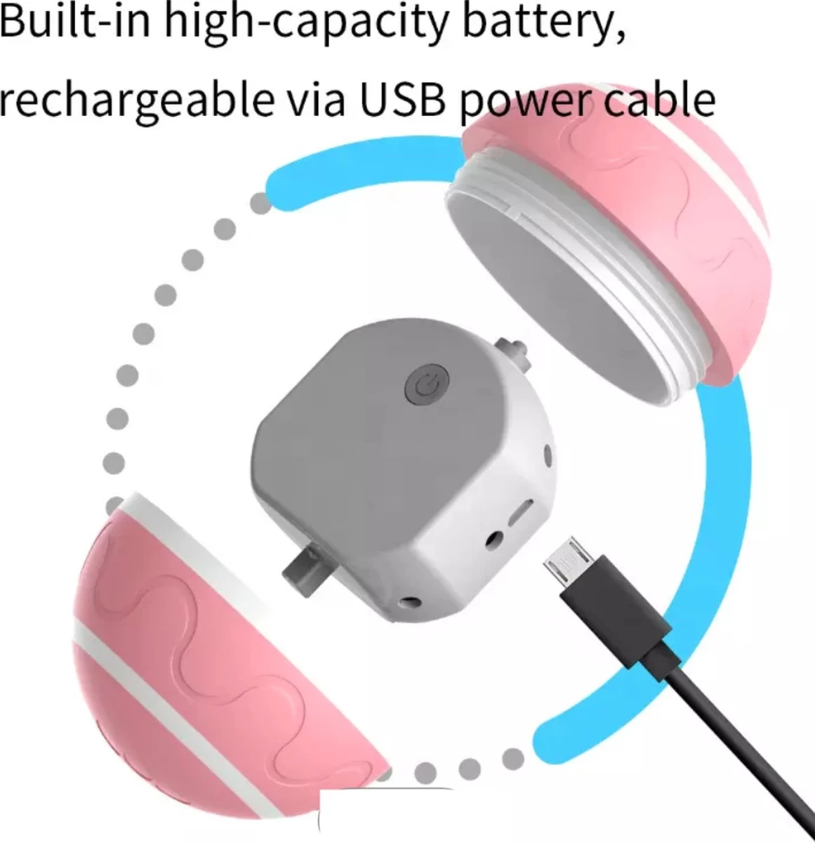 Merkloos Slimme Interactieve Zelf Rollende Bal Voor Honden - 3 Speelmodi - Honden Speelgoed - Hondenspeeltjes - USB Oplaadbaar - Met Afstandsbediening - Intelligente Automatische Roterende Waterproof Led Bal Met Afstandsbediening - Oranje - Afbeelding 4