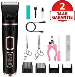 Tjilla Professionele Dieren/honden Tondeuse Set Extra Krachtig - Honden Trimmer - Lang Of Kortharige Huisdieren Katten & Honden - Draadloos - Weinig Geluid