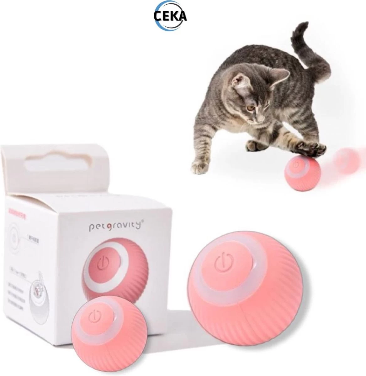 Ceka - Automatisch Katten Honden Speeltje | Zelf Rollende Mini Bal | Interactief & Intelligentie | Elektrisch Katten Speelgoed | Slimme Katten Speeltje - Interactieve Zelf Rollende Bal Voor Katten - Kattenspeeltjes - USB Oplaadbaar- Turquoise - Afbeelding 2