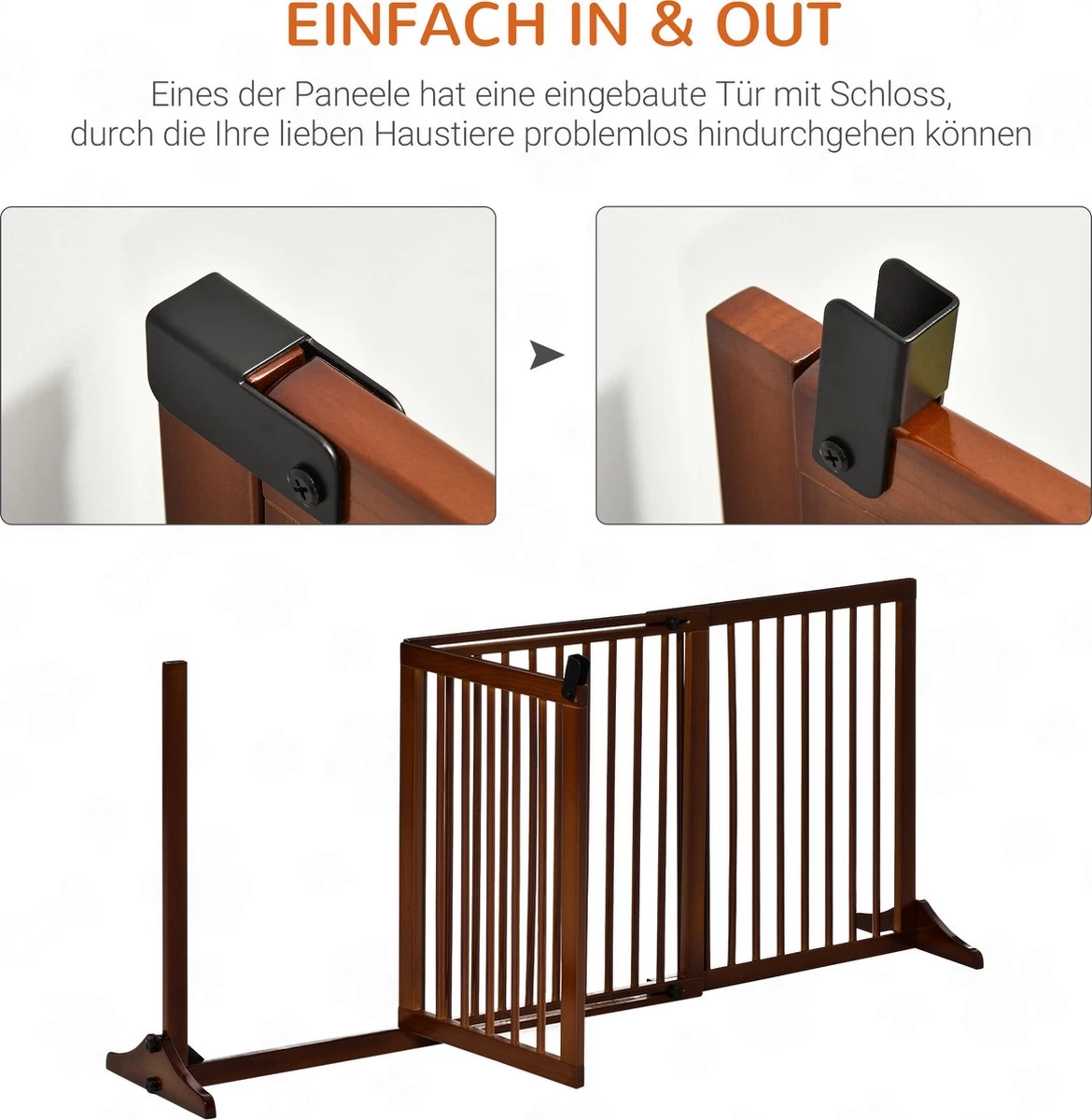 PawHut Barrière Verstelbare Lengte D06-079V01 - Afbeelding 2