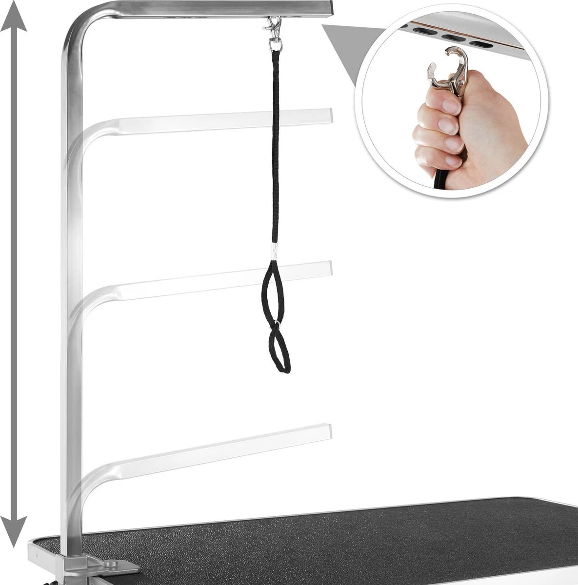 Tectake- Trimtafel Met Lus - Tafelhoogte: 76 Cm - Zwart / Grijs - 402892 - Afbeelding 4