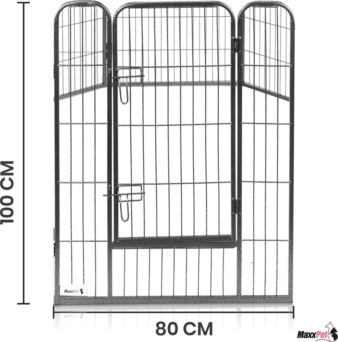 MaxxPet Puppyren - Hondenbench - Hondenren- Puppyren Met 8 Kennelpanelen - Staal -80 X 100 Cm Ø 210 Cm - Afbeelding 8