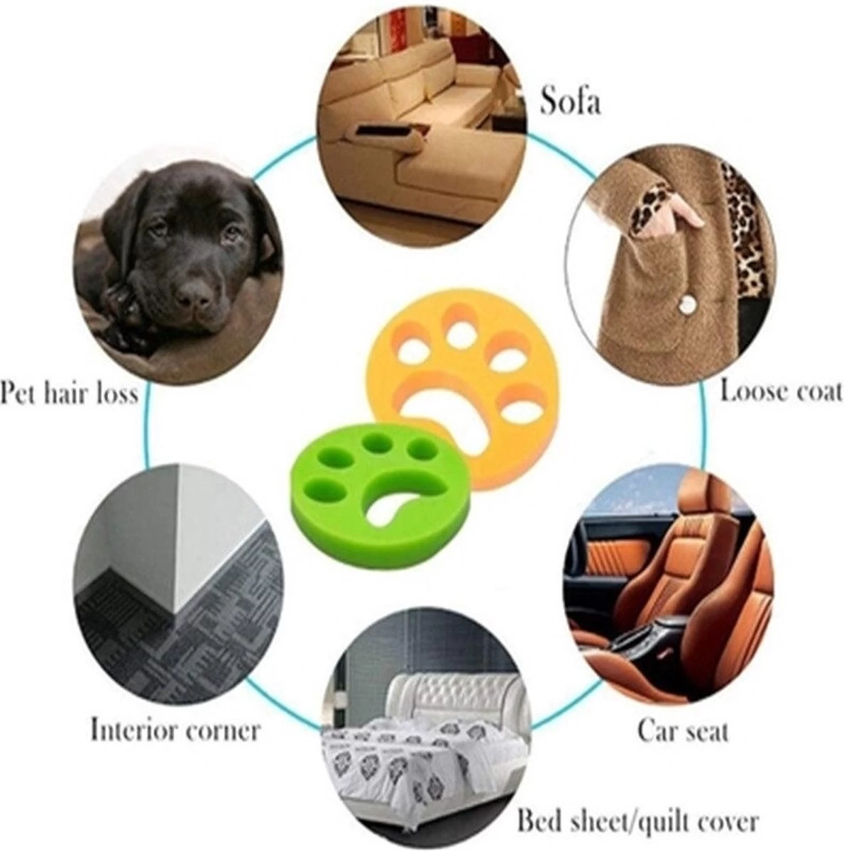 Merkloos Wasmachine Herbruikbare Haarverwijderaar - Huisdierhaar Verwijderaar - Anti Haren - Accessoires Wasmachine - Groen - 1 Stuks - Afbeelding 5