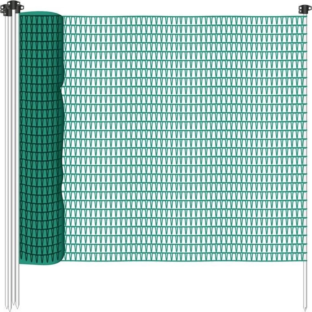 Verplaatsbare Net Afrastering Groen 80cm Hoog - 20m - Afbeelding 3