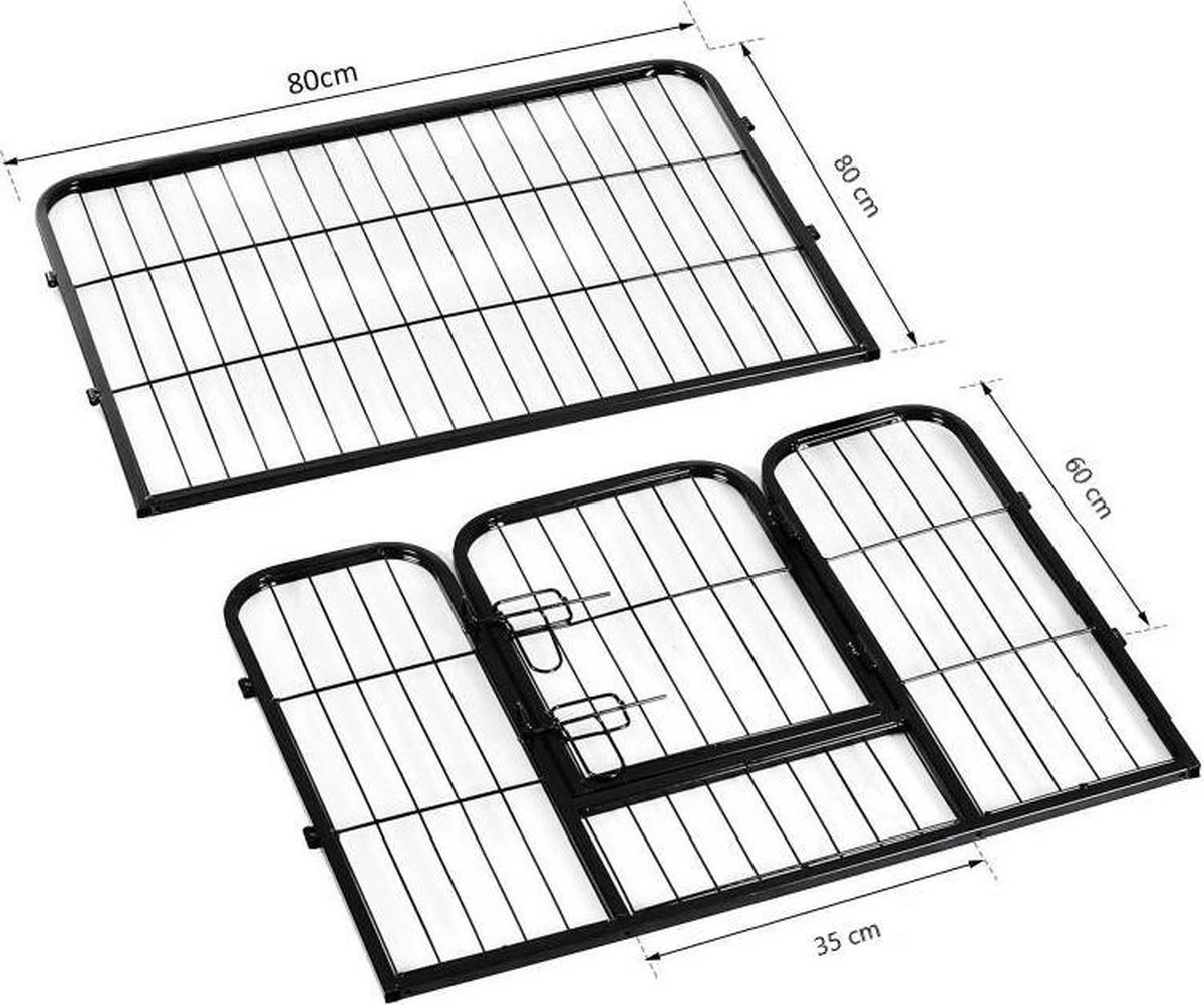 Merkloos Topmast Premium Puppyren - 80 Cm Hoog - 640 Cm Omtrek - Hondenren - Hondenhok - Antraciet - Afbeelding 4