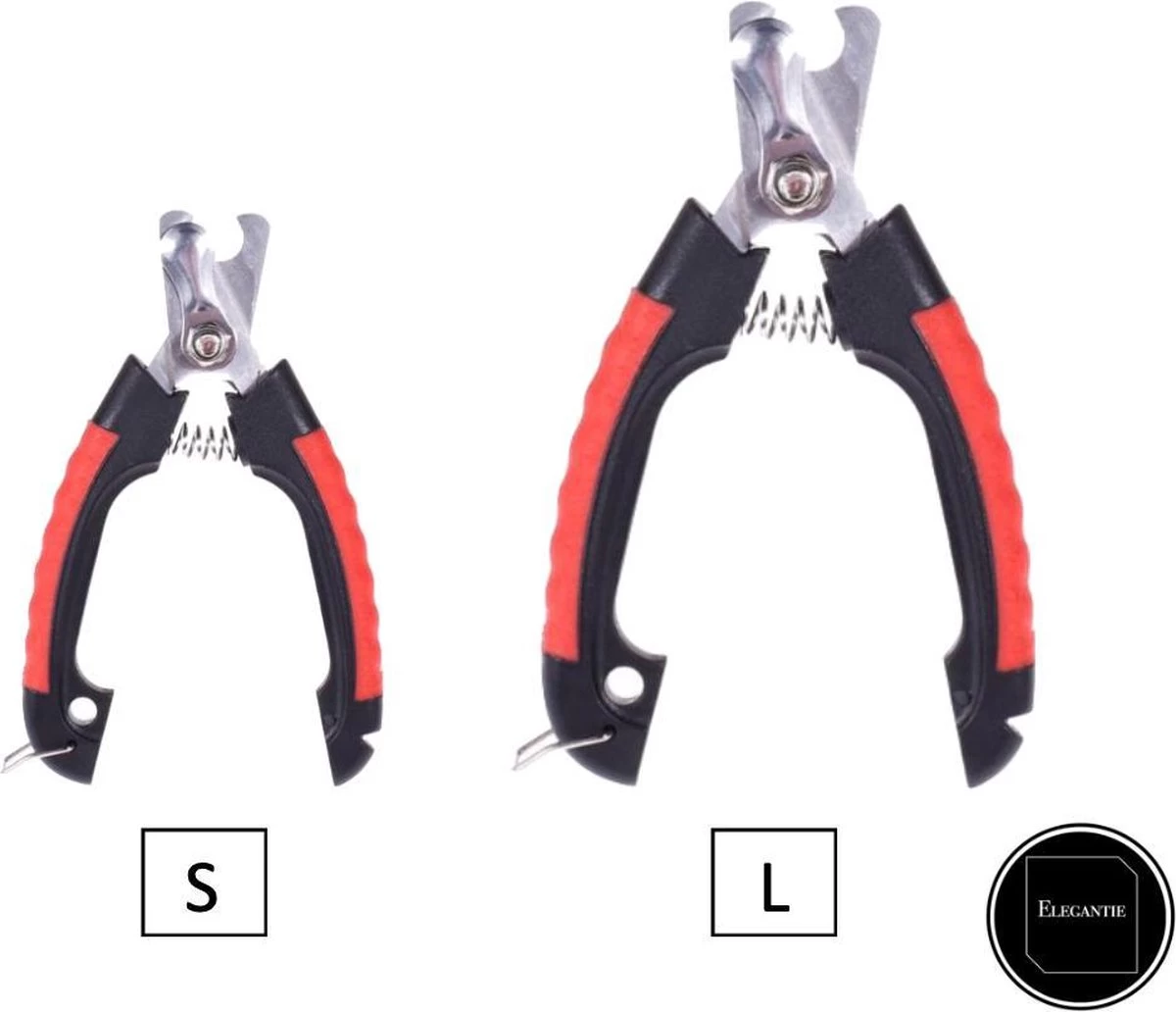 ElegaPet Professionele Nagelknipper Hond L - Rood Zwart - Dier - Nageltang Met Veiligheidsstop Nagelschaar - Afbeelding 2