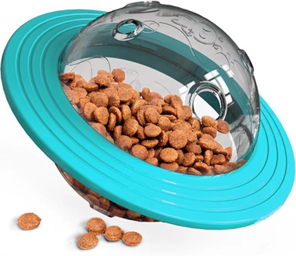 Merkloos Hondenspeeltje UFO Blauw Geschikt Voor Puppy's Tot En Met Grote Honden - Honden Speelgoed - Anti Bijt Speelgoed - Voerbal - Honden Speelgoed Intelligentie - Bijtspeelgoed - Interactieve Hond - Hondenspeeltjes - Traingsbal - Sterk Materiaal - Blauw - Afbeelding 8