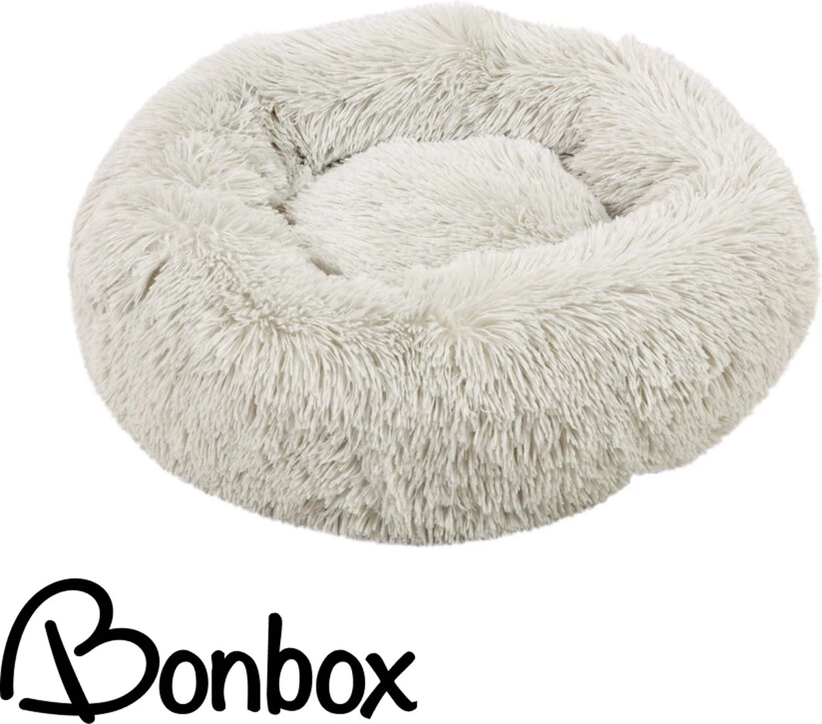 Bonbox Shop - Maat S - Donut Bed In Wit - Dierenmand Voor Katten, Kittens En Kleine Honden - Knus Mandje - Donutbed Diameter 40 Cm - Anti Anxiety