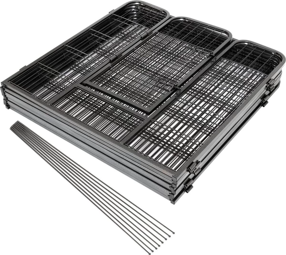 Merkloos Premium Puppyren - 80 Cm Hoog - 640 Cm Omtrek - Hondenren - Hondenhok - Grijs Hamerslag - Afbeelding 4