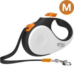 Hondenriem Tape - 5 Meter - Medium - Voor Honden <25 Kg - Zwart-Wit