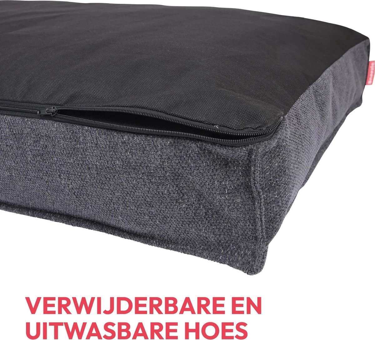 Snoozle Orthopedische Hondenmand - Zacht En Luxe Hondenkussen - Hondenbed - Wasbaar - Hondenmanden - 100 X 70 Cm - Stormy Grey - Afbeelding 3