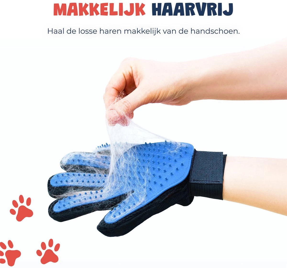 Merkloos Vachtverzorgingshandschoen - Afbeelding 6