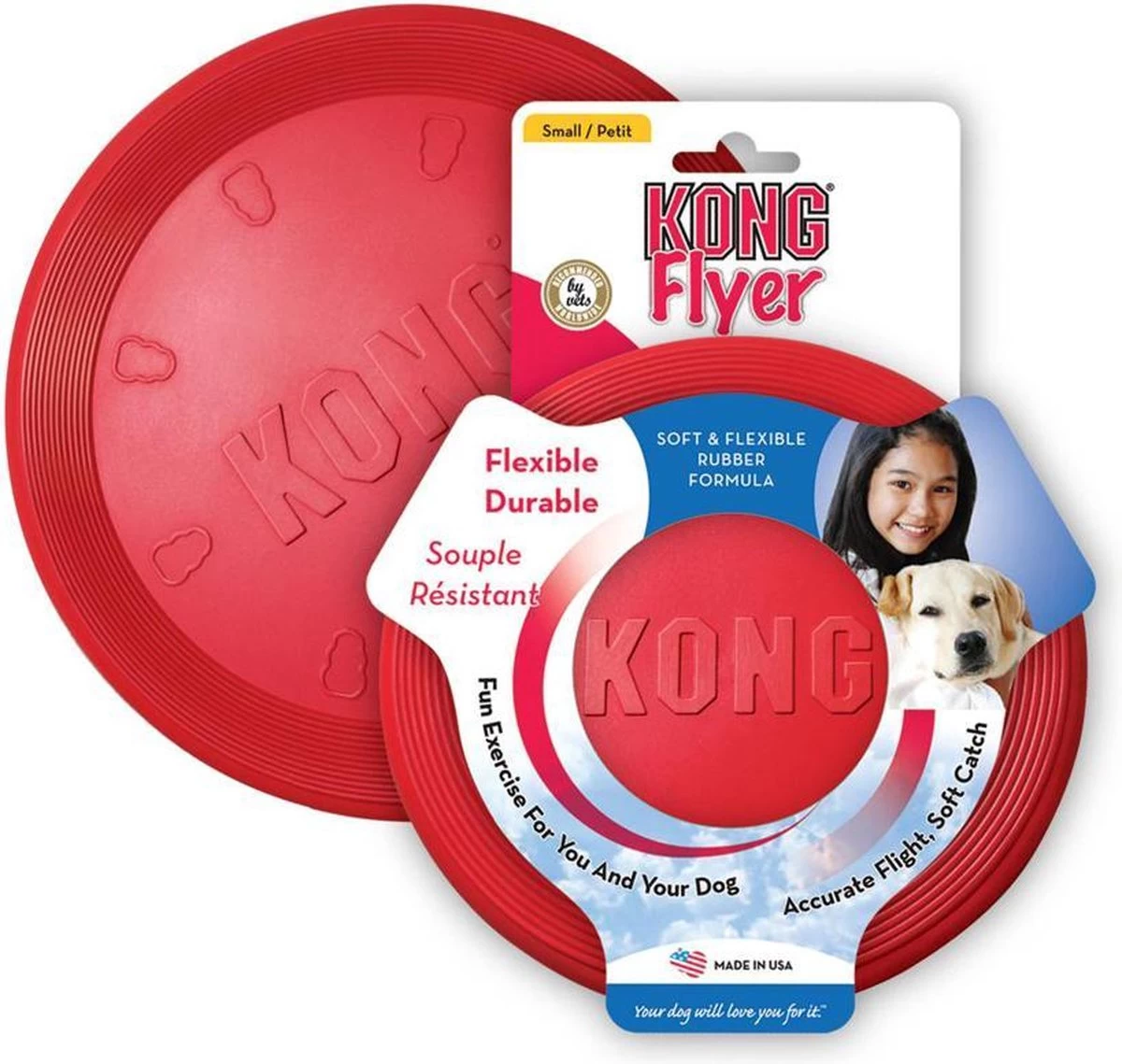Kong Flyer Frisbee - Hondenspeelgoed - Rood - Ø25 Cm - Afbeelding 10