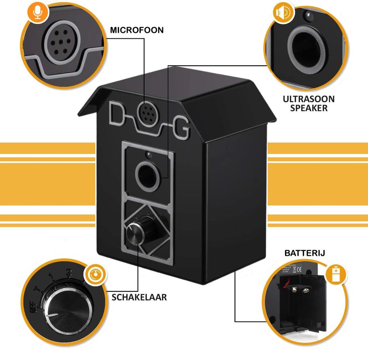 Merkloos Barky® Anti Blaf Apparaat Honden Ultrasoon Hondentrainer Incl Batterij - Anti Blafband Alternatief Veilig & Diervriendelijk - Dog Anti Bark Control - Afbeelding 3