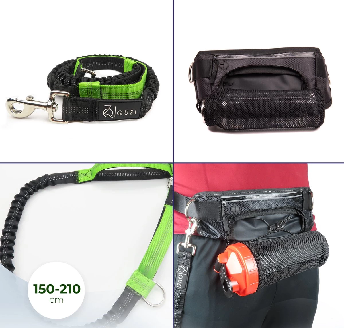 Canicross Looplijn Hond Met Heupriem Voor Hardlopen - Elastische Handsfree Hondenriem - Honden Trainingslijn - 150/200cm - Groen - Afbeelding 9