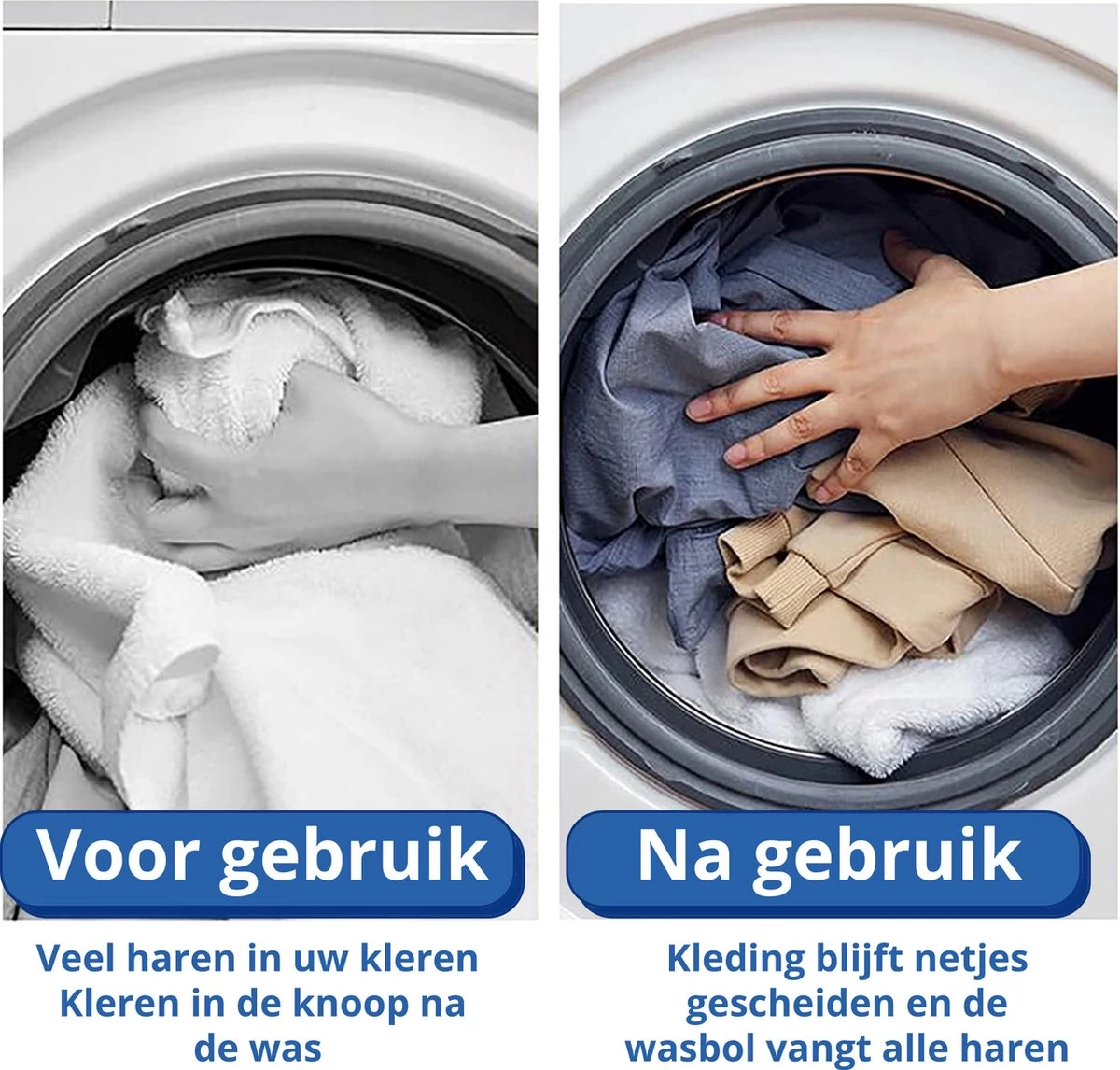 Merkloos Wasdrogerbollen - Haarverwijderaar Huisdieren - Haarvanger Wasmachine - Wasbollen - Drogerbollen - 4 Keer - Afbeelding 4