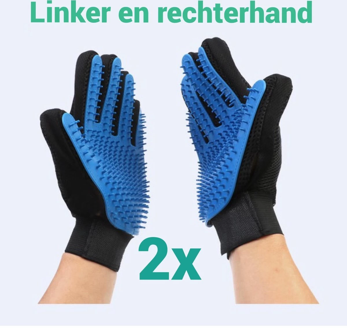 Merkloos Vachtverzorgingshandschoenen Kat En Hond - Huisdieren Handschoen - 2 Stuks - Afbeelding 2