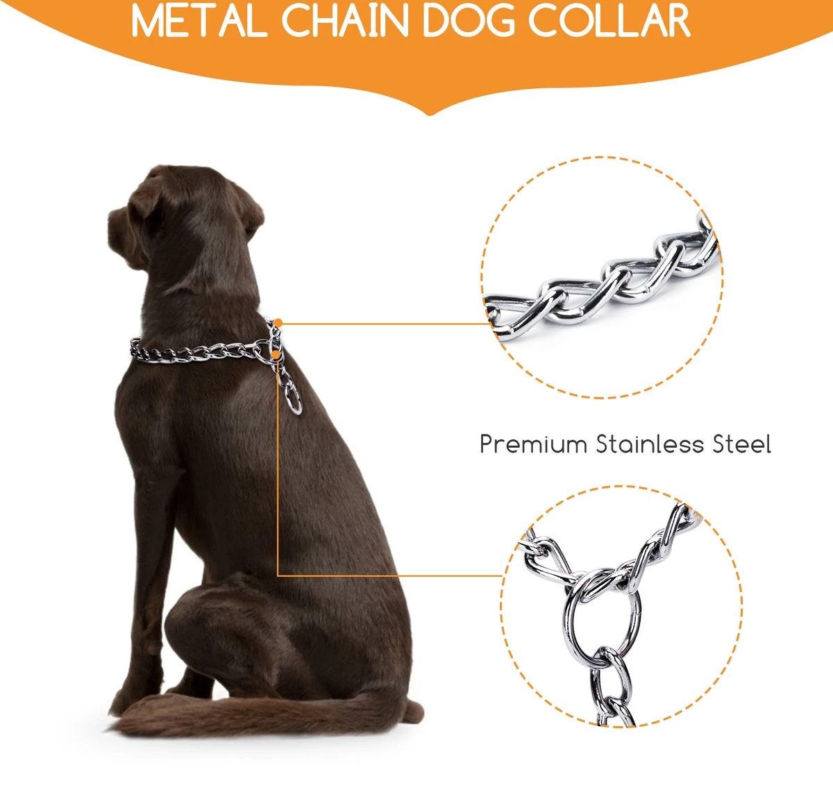 Nobleza Slipketting Hond - Sliphalsband - Trainingshalsband - Hondenketting - Maat L - Afbeelding 4