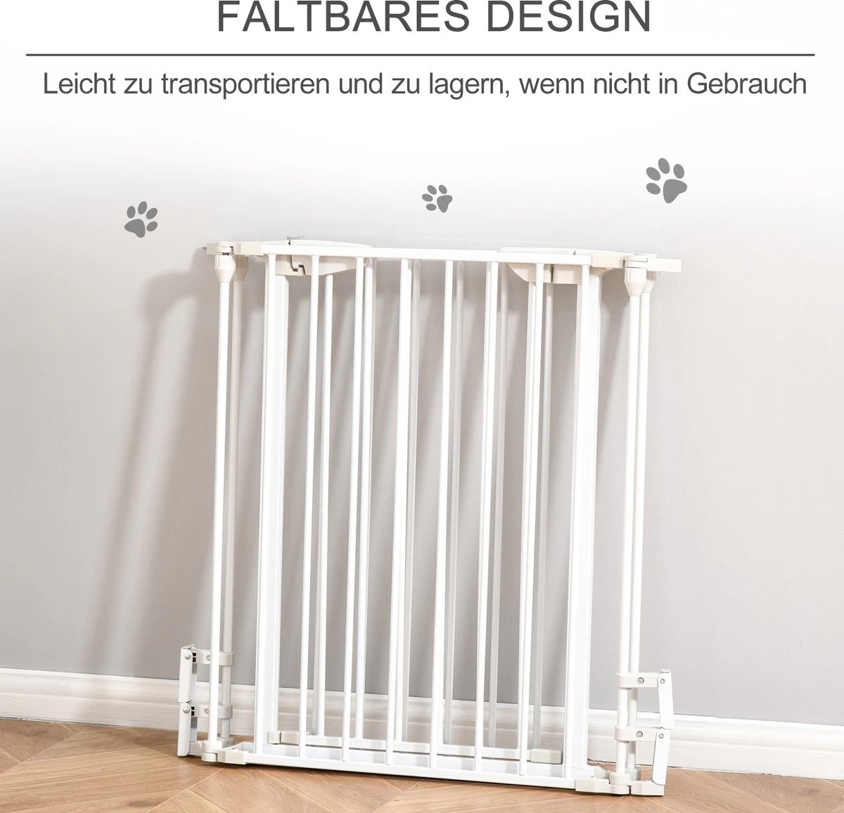 PawHut Afschermhek Voor Honden Veiligheidshek Hondenhek 3 Elementen Kunststof Wit D06-100V01 - Afbeelding 6