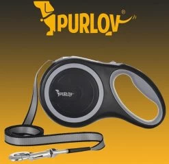 Hondenriem-Looplijn-Zwart/Grijs-8 Meter Oprol-Hond Lijn-Automatisch Rollijn