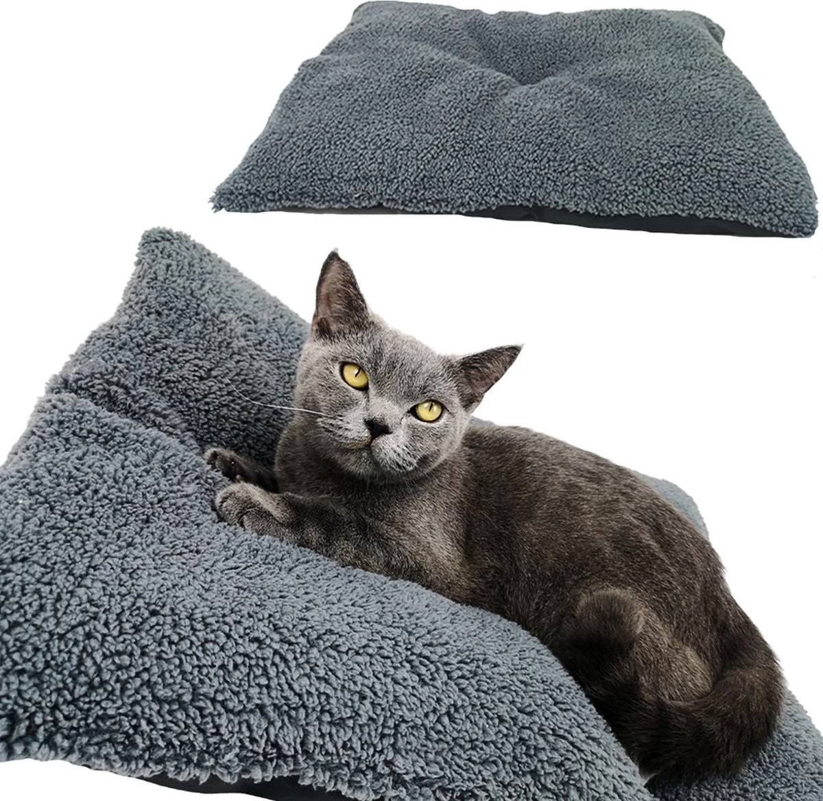 Pochon Pet - Hondenkussen - 70 X 50 Cm - Donkergrijs - Pluche - L - Afbeelding 4