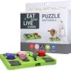 Eat Slow Live Longer Puzzel Rectangle – Intelligentie Speelgoed Voor Honden – Interactief Hondenspeelgoed – Uitdagende Hondenpuzzel – Gerecyclede Materialen – Te Vullen Met Snacks - 25x26x5 Cm - Groen