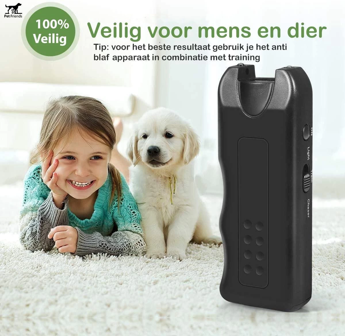 PetFriends Diervriendelijk Ultrasoon Anti Blaf Apparaat Voor Honden - Zonder Schok - Anti Blafband Alternatief - Incl. Batterij - Afbeelding 7