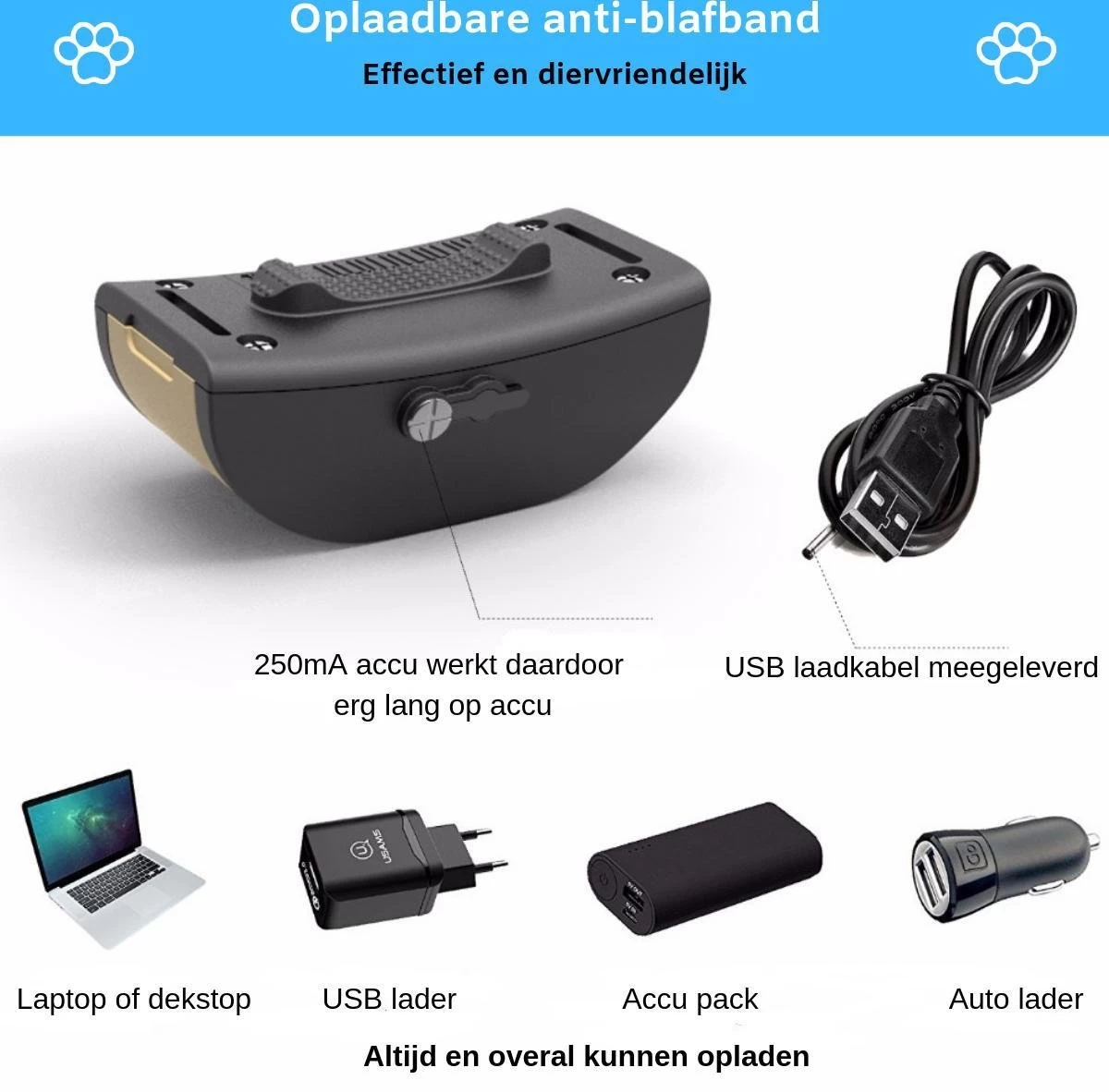 Sworks – Anti Blafband- Honden- Opvoedingshalsband - Geen Elektrische Schok - Geluid En Trilling - Afbeelding 3