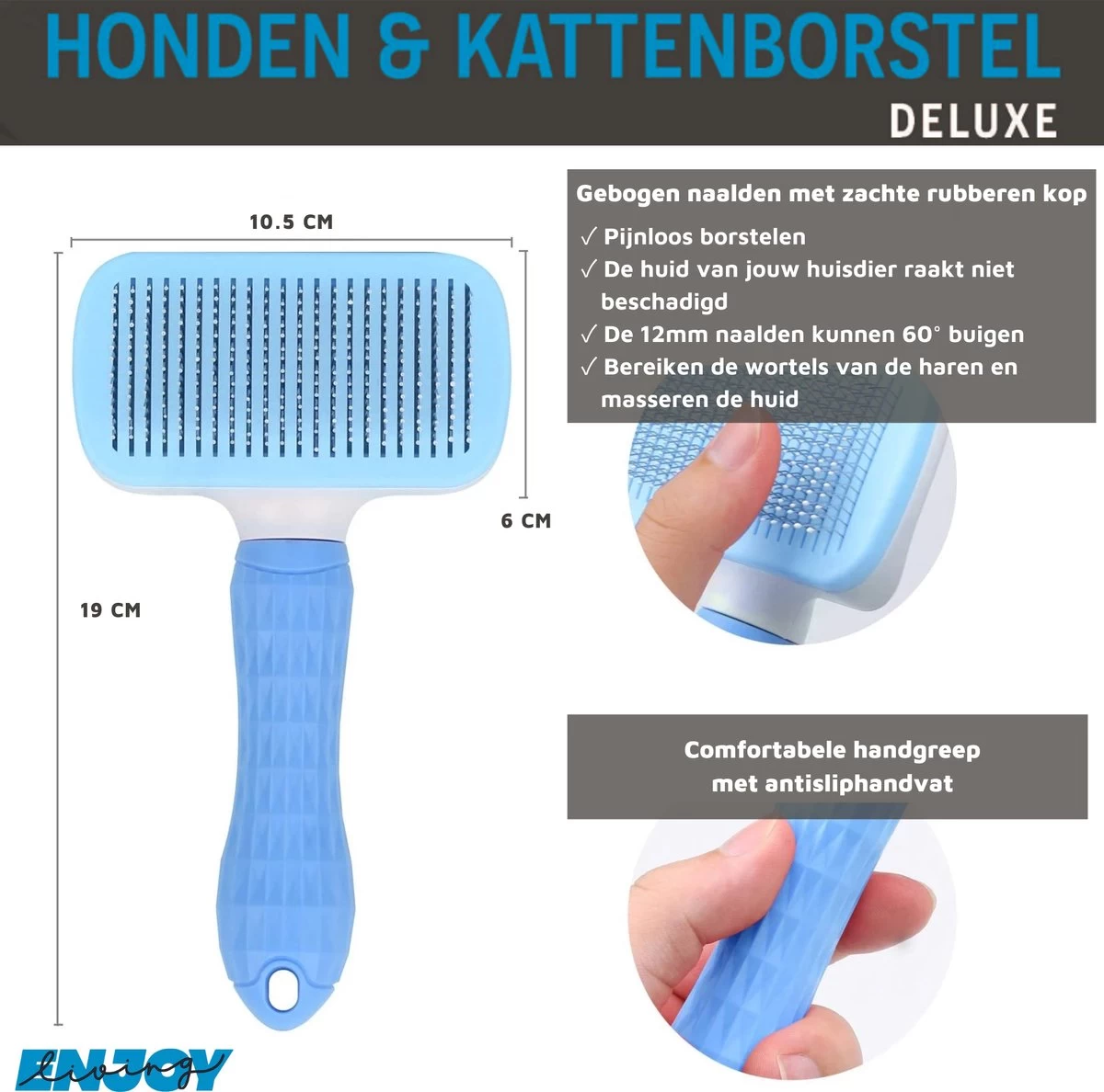 Professionele Kattenborstel/Hondenborstel + BONUS - Bovenvacht | Ondervacht - Langharige | Kortharige - Haarverwijderaar Voor Huisdieren - Kattenkam - Hondenkam - Afbeelding 3