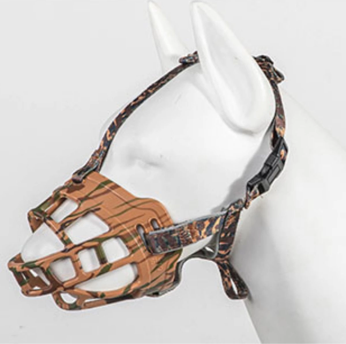 Sharon-B Muilkorf Hond - Camo Bruin - Maat M - Snuitomtrek 26 Tot 30 Cm - Voor Middelgrote Honden - Afbeelding 5