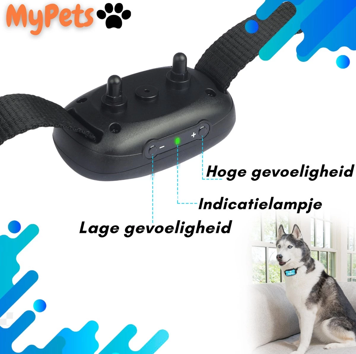 MyPets™ Anti-blafband - Anti Blaf Apparaat - Voor Kleine Honden En Grote Honden - Diervriendelijk - Opvoedingshalsband - Trainingshalsband - 2022/2023 Versie - Inclusief Batterijen - Afbeelding 9