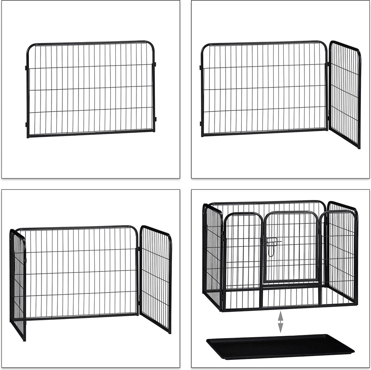 MaxxPet Puppyren - Hondenbench - Puppykennel - Hondenren - 125 X 78 X 80 Cm - Zwart - Afbeelding 10