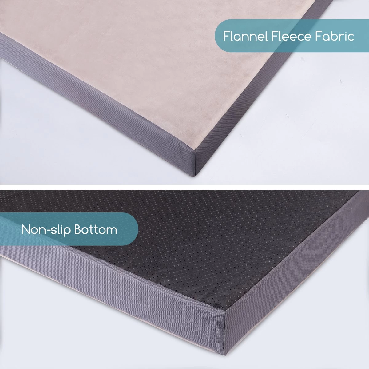 Nobleza Orthopedische Hondenkussen Wasbaar - Hondenbed - Maat S: 60 X 40 X 8 Cm - Grijs - Afbeelding 4