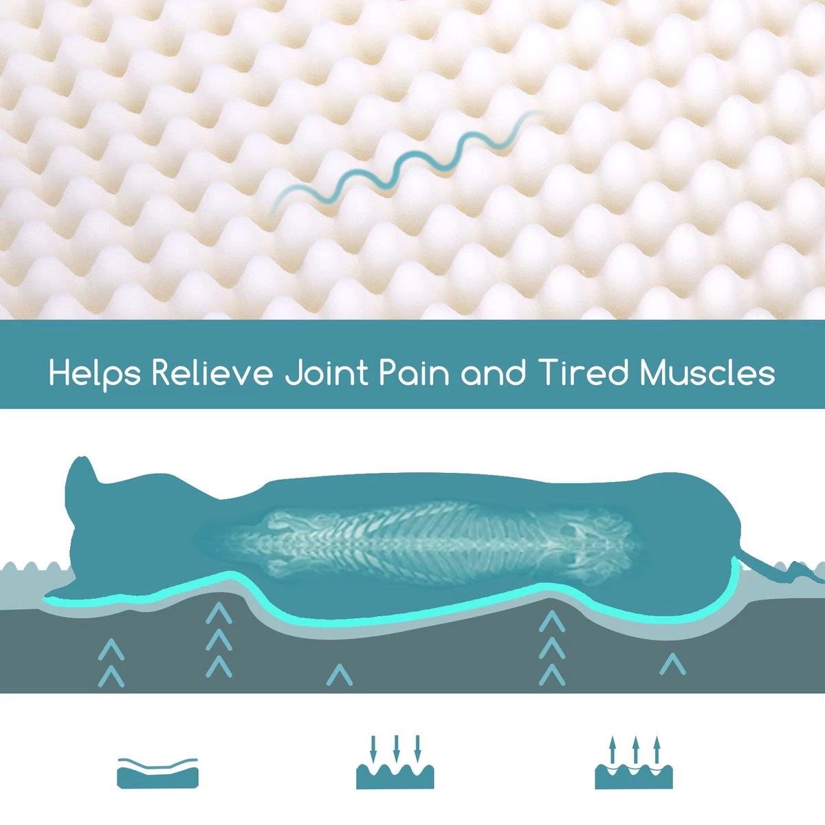 Nobleza Orthopedische Hondenkussen Wasbaar - Hondenbed - Maat S: 60 X 40 X 8 Cm - Grijs - Afbeelding 5