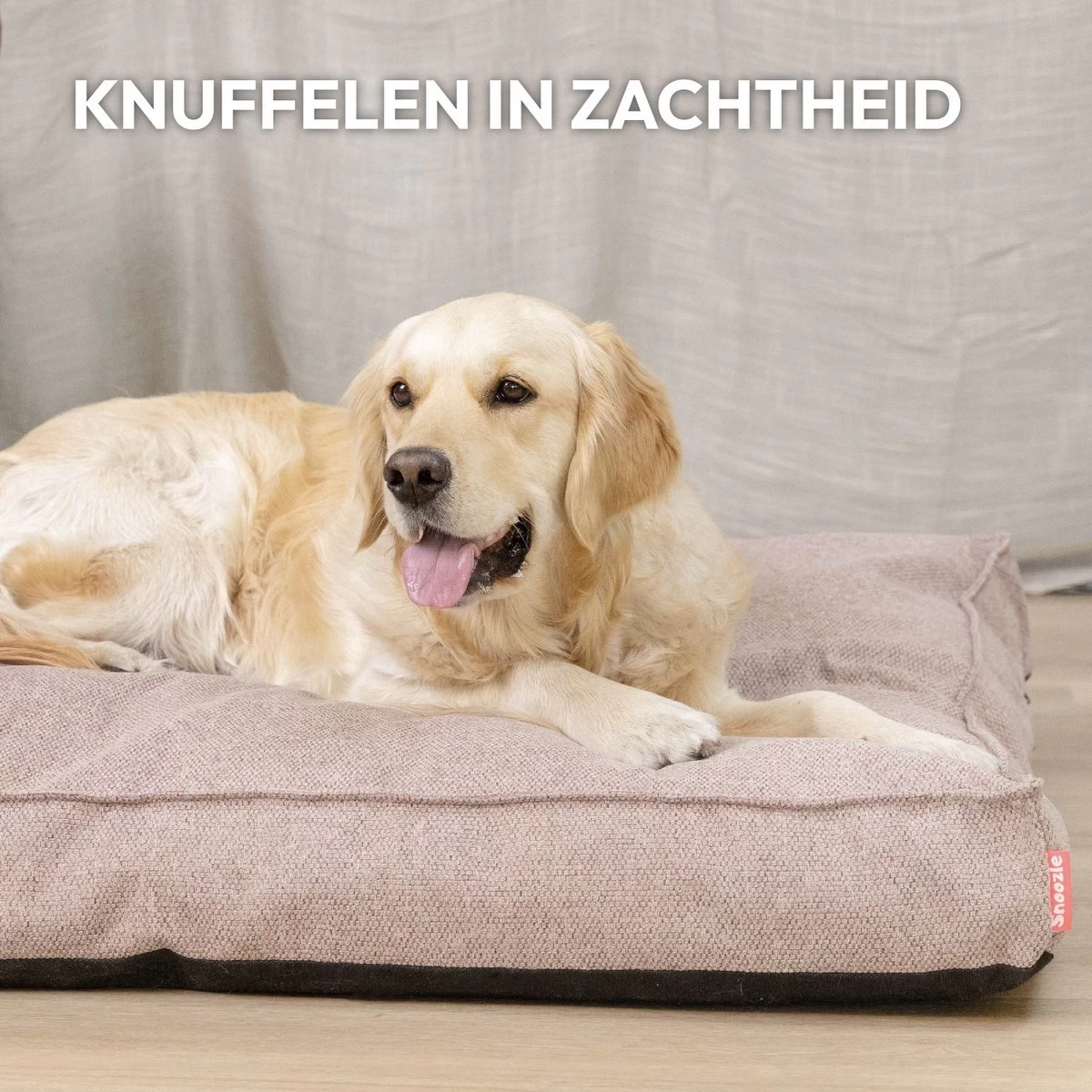 Snoozle Orthopedische Hondenmand - Zacht En Luxe Hondenkussen - Hondenbed - Wasbaar - Hondenmanden - 80 X 55 Cm - Desert Pink - Afbeelding 3