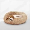 Peaceful Pooch S - Pluizig Hondenbed - 58cm Diameter - Opvouwbaar - In Verschillende Maten. Kattenbed - Wasbaar - Uitneembare Vulling - Ontspant Gewrichten En Spieren - Anti-slip Noppenbodem