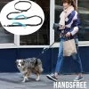 Merkloos Allernieuwste® Elastische Hondenriem 2-in-1 HANDSFREE Voor Hardlopen Shoppen En Wandelen - Honden Riem 160/260 Cm - Blauw Zwart