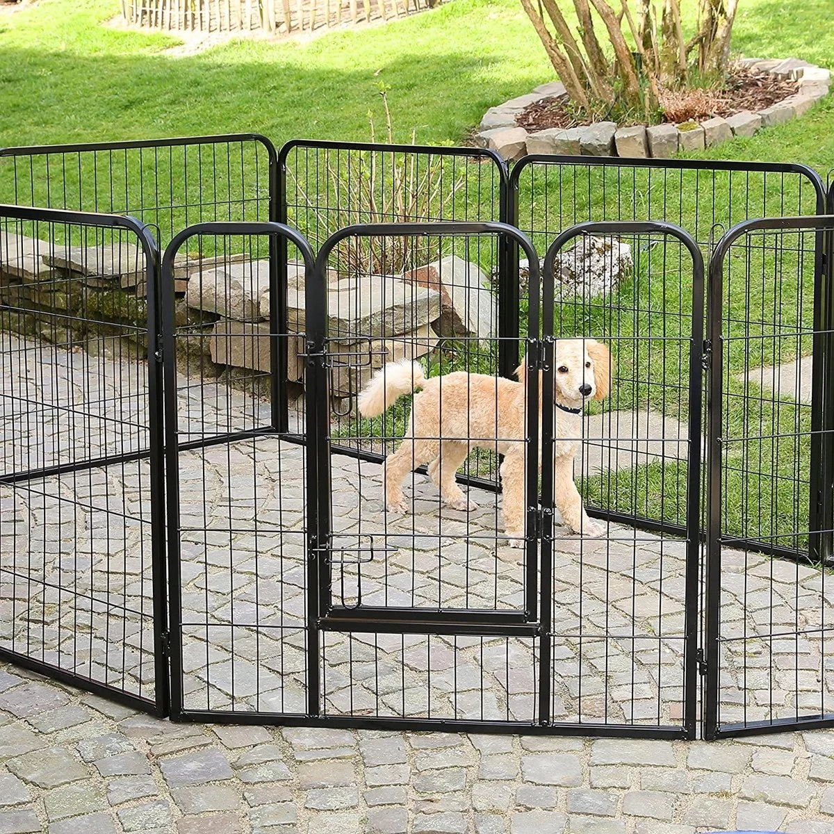 Merkloos Topmast Premium Puppyren - 80 Cm Hoog - 640 Cm Omtrek - Hondenren - Hondenhok - Antraciet - Afbeelding 7